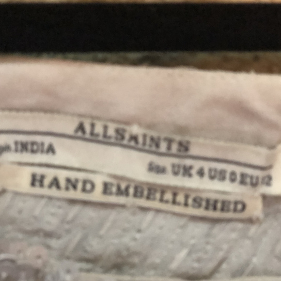 All Saints Silver Sequin Slip Dress - Picture 4 of 4